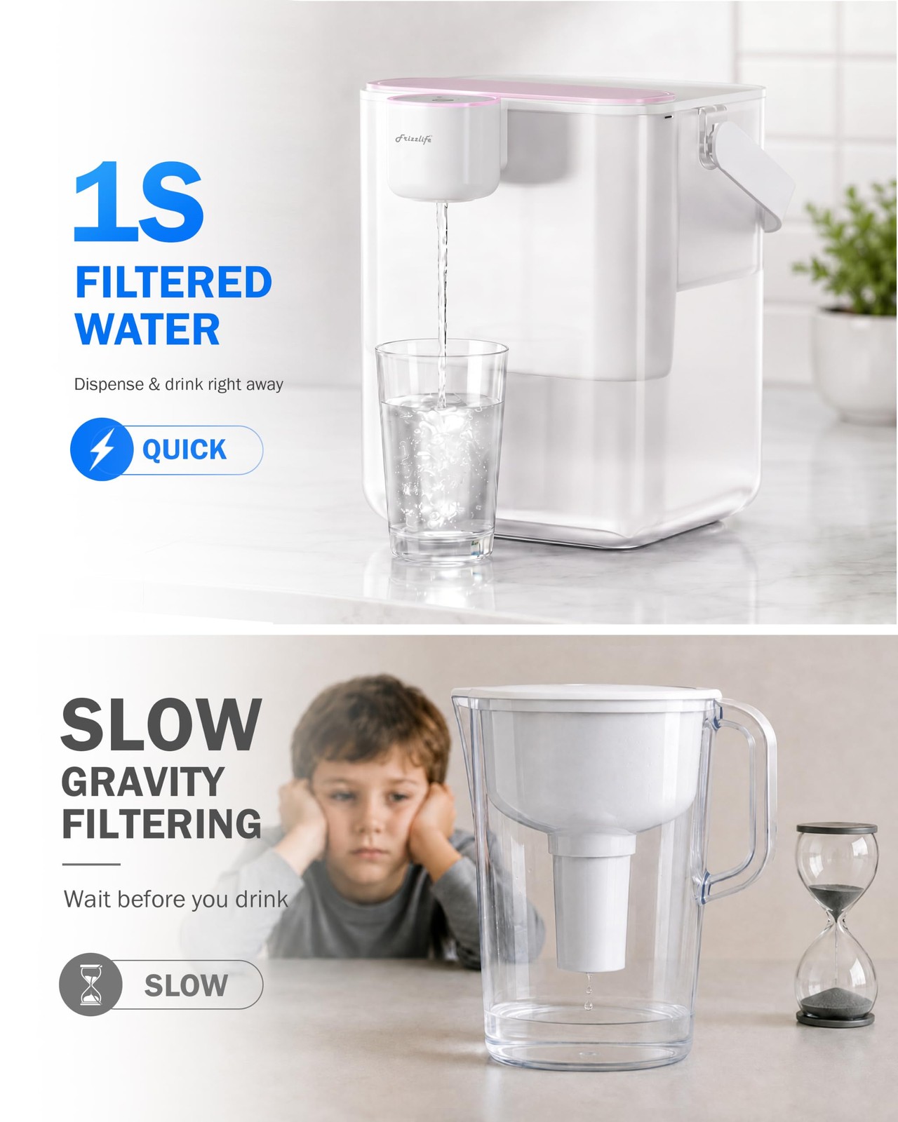 New Best Frizzlife MD40 Alkaline Electric Water Filter Dispenser with 2 Filters