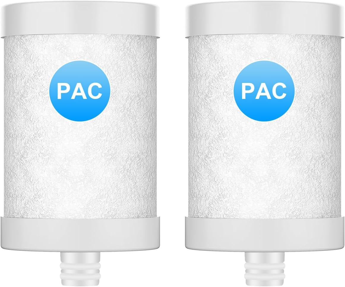 2 Pack Faucet Filter Replacement Cartridge Carbon Fiber Removes Chlorine Metals