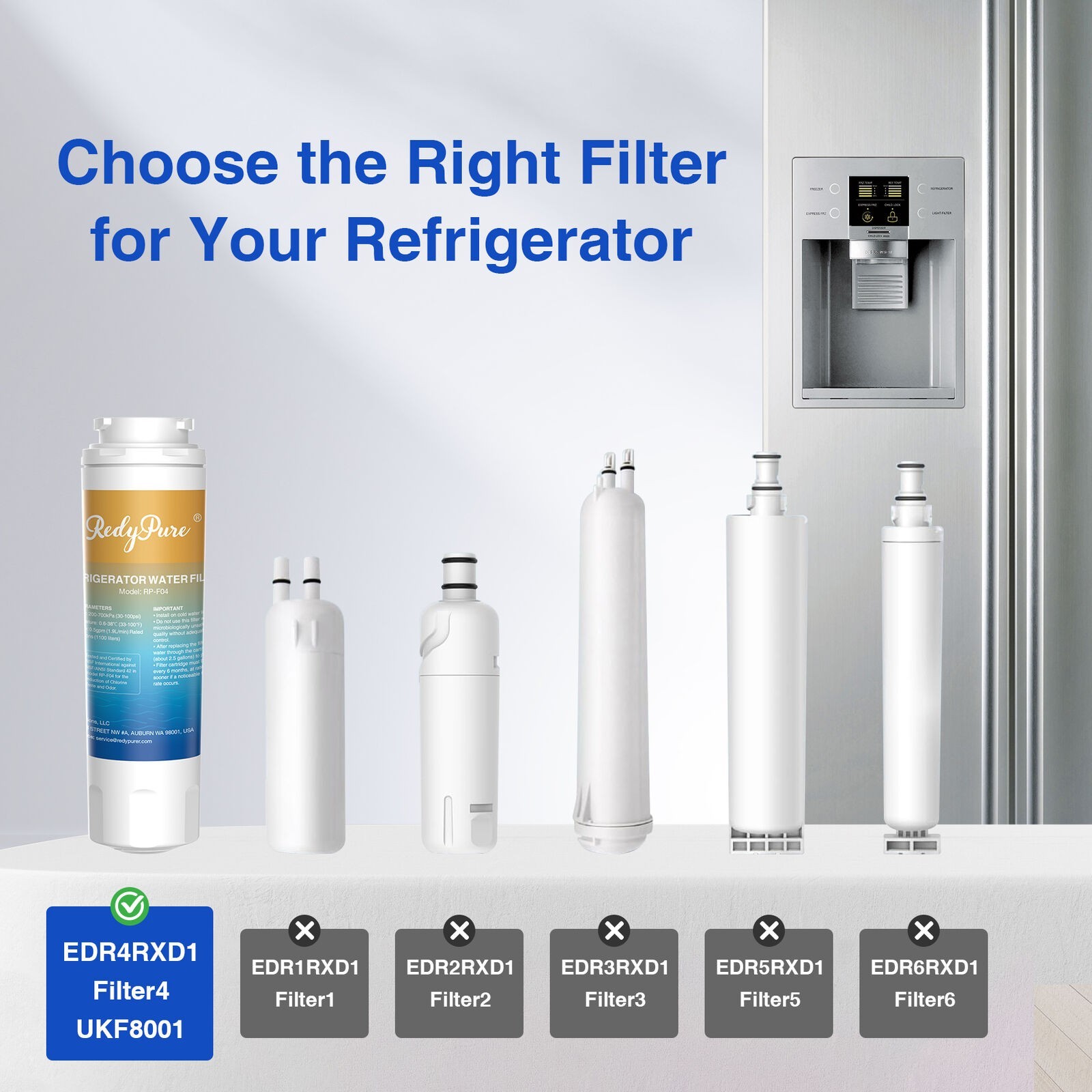 EveryDrop Filter 4 Water Filter Replacement for Whirlpool Refrigerator EDR4RXD1