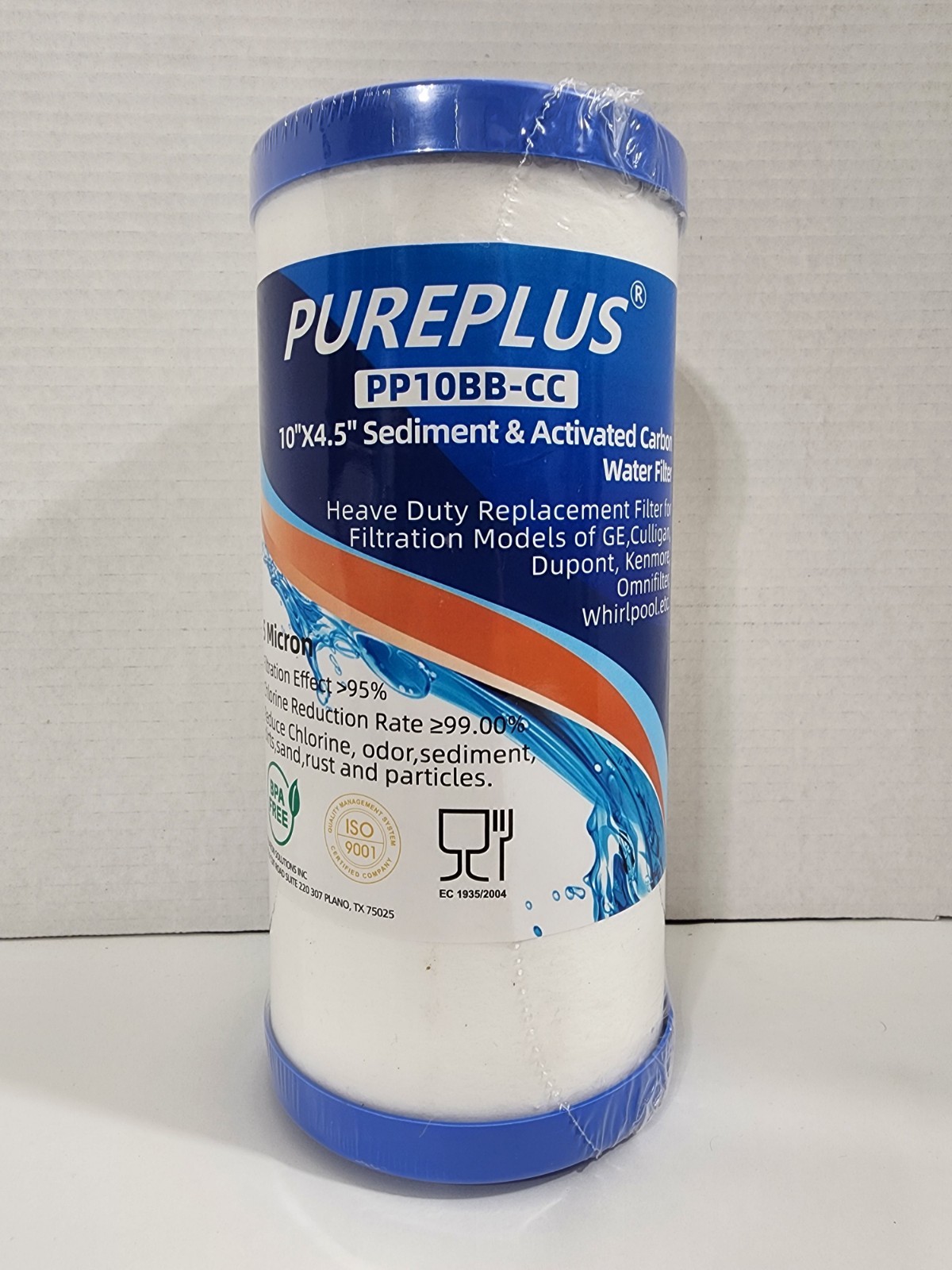 Pureplus PP10BB-CC 5 Micron Sediment & Activated Carbon Filter New Sealed