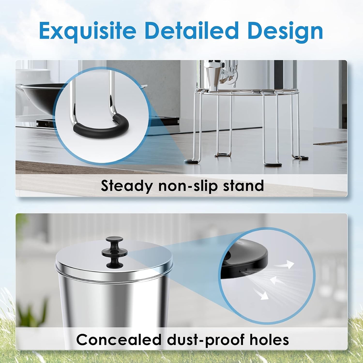 Waterdrop WD-TK-FS Gravity-fed 2.25-Gallon Stainless-Steel System,with 4 Filters