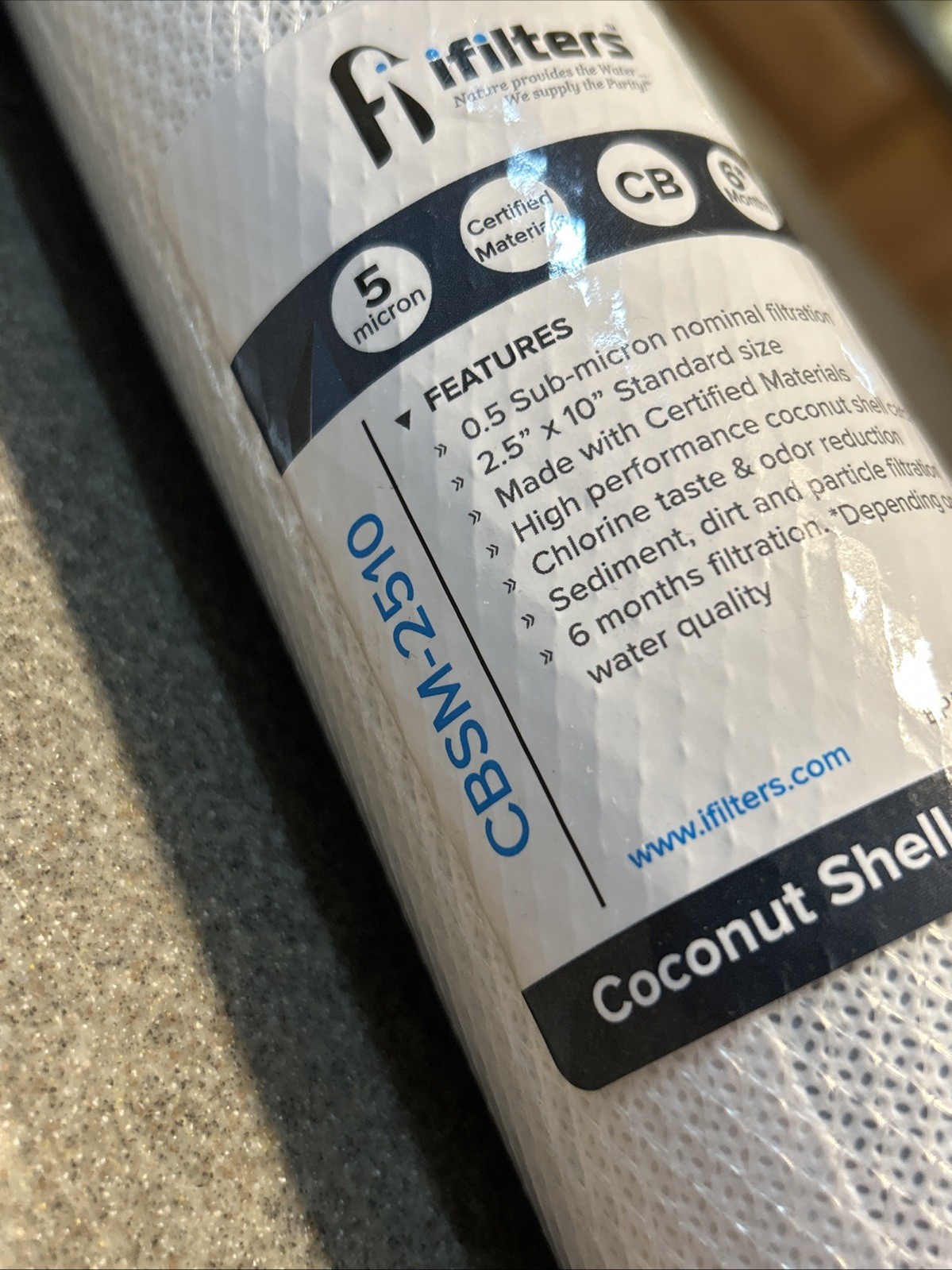 Coconut Shell CBSM-2510 Carbon Block Drinking Water Filter 2.5 x 10 0.5 Micron