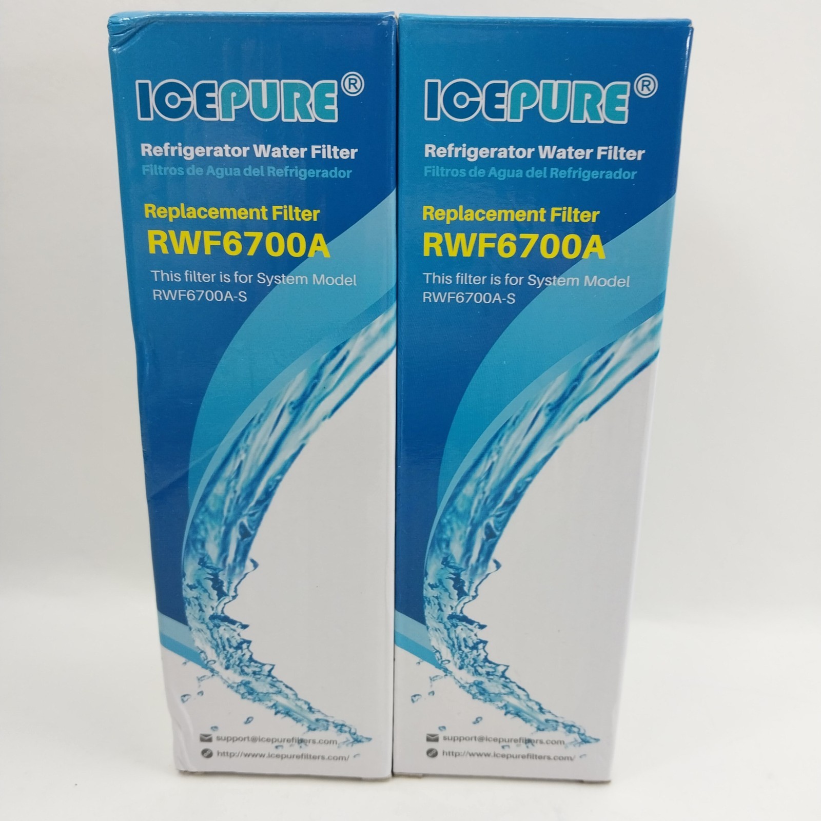 2x IcePure RWF6700A Water Filter for Multiple Refrigerators- White