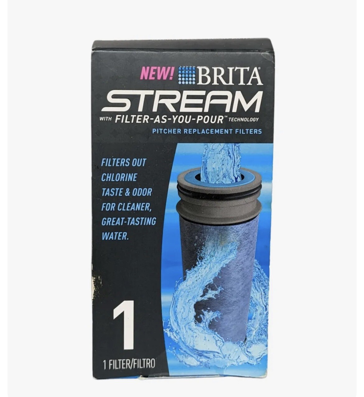 BRITA STREAM Filter As You Pour Pitcher Replacement Cartridge 1 Count NEW