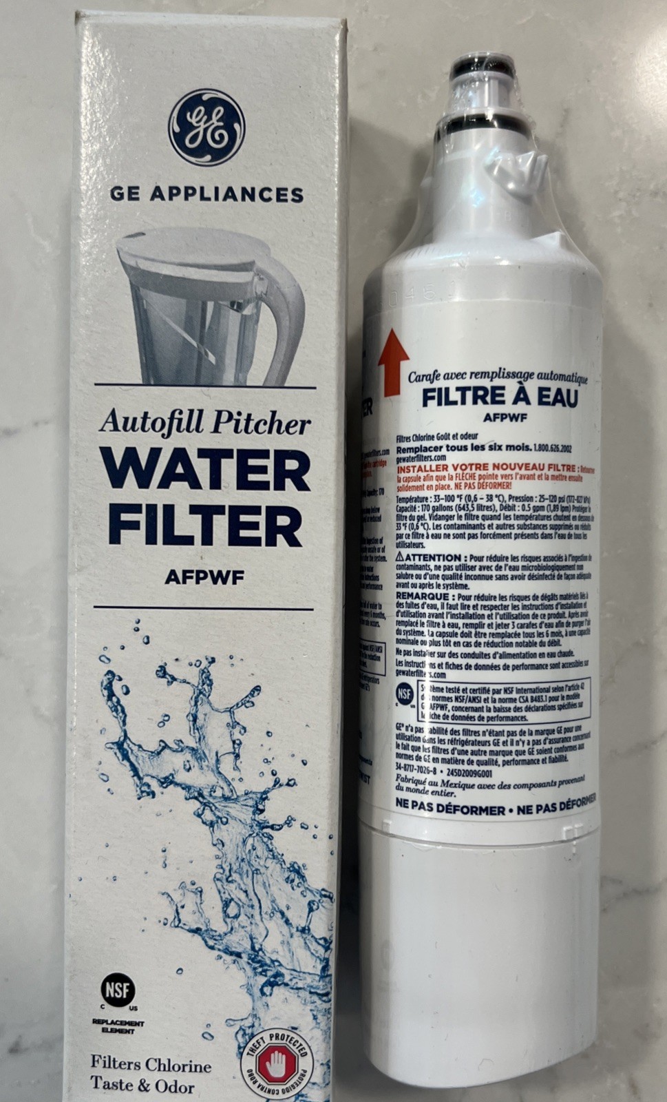 GE AutoFill Pitcher Refrigerator Water Filter 170 Gallons/6 months, AFPWF