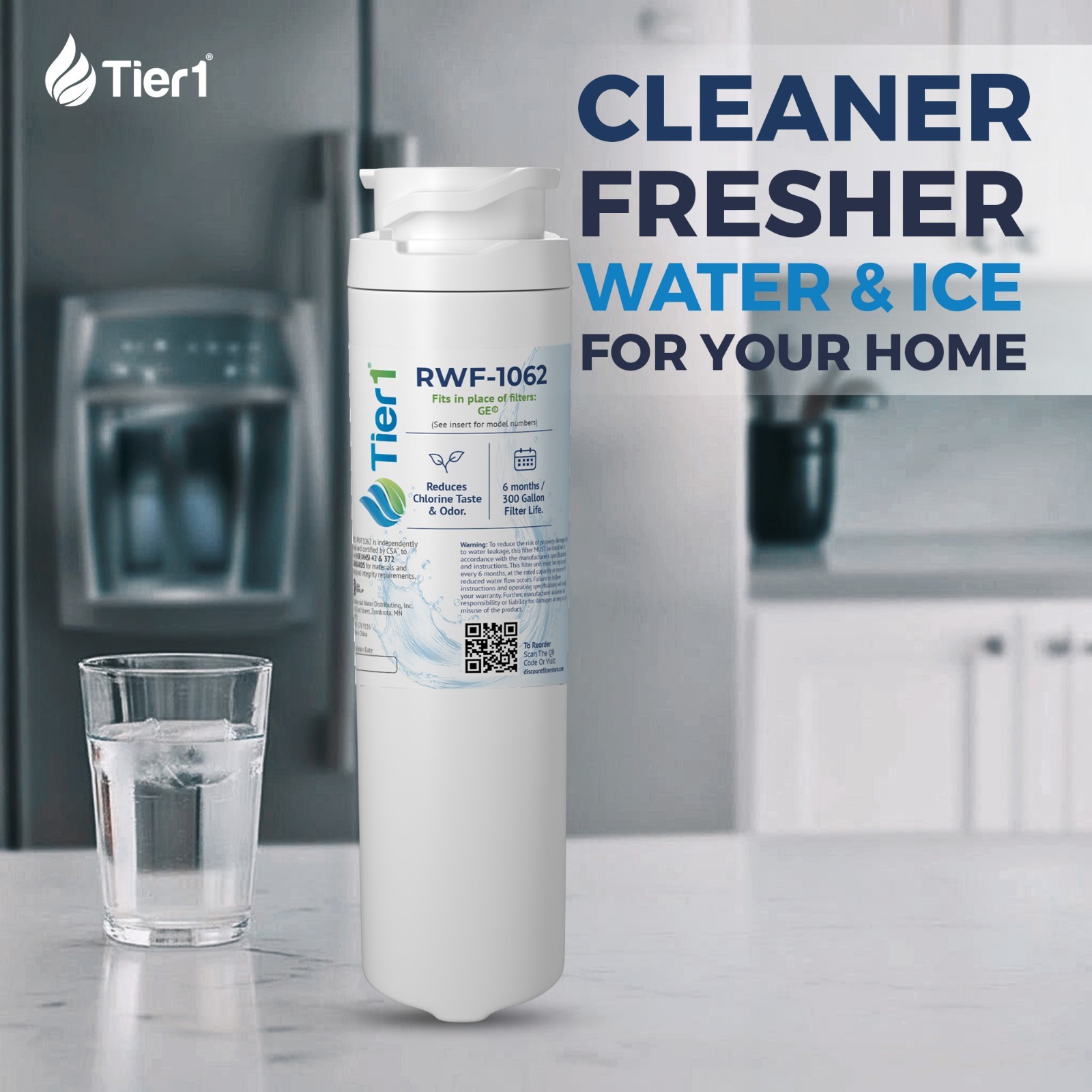Fits GE MSWF SmartWater Comparable Tier1 Refrigerator Water Filter 6 Pack