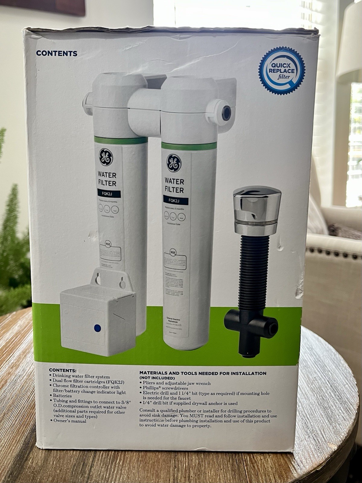 GE GXK285JBL Under Sink Dual High Flow Water Filtration System NEW In Damage Box