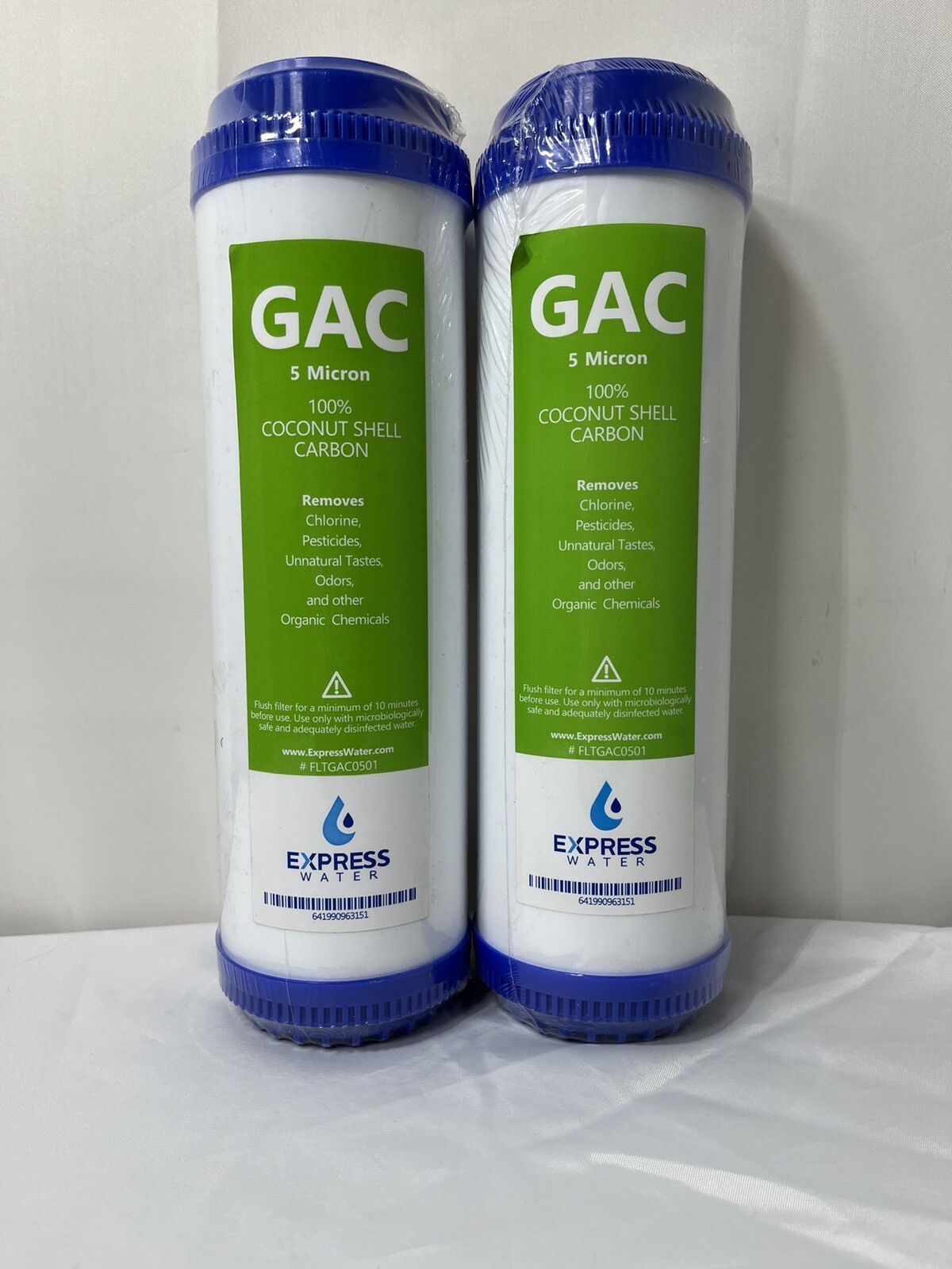 2 Piece GAC Express Water 5 Micron Coconut Shell 10″ Carbon Filters FLTGAC0501