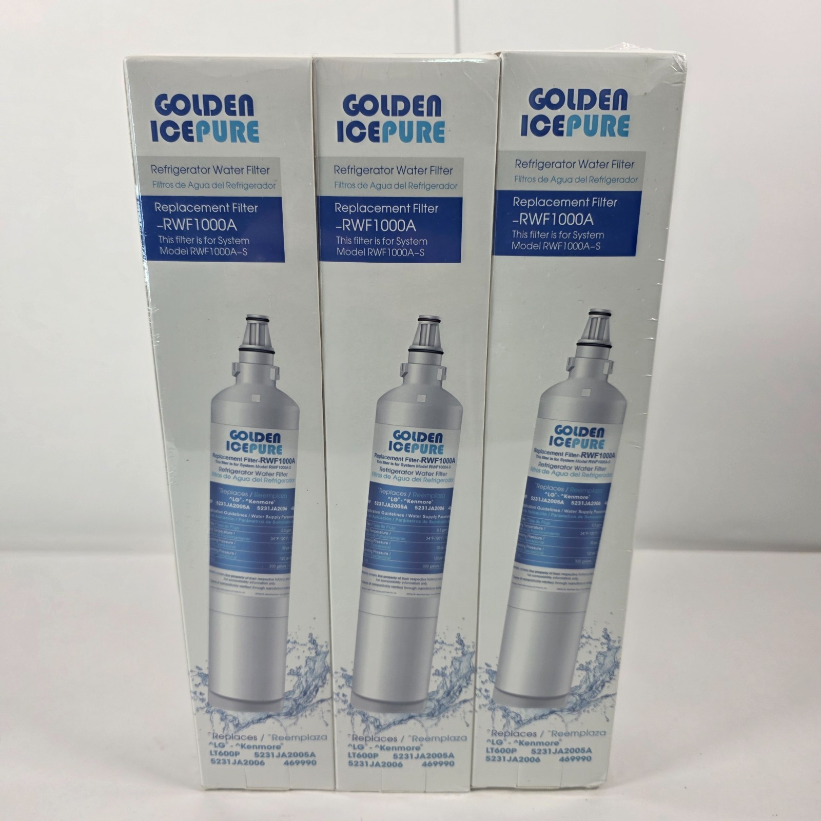 3 Pack ICEPURE Water Filter for LG LT600P KENMORE RWF1000A WF300 469990