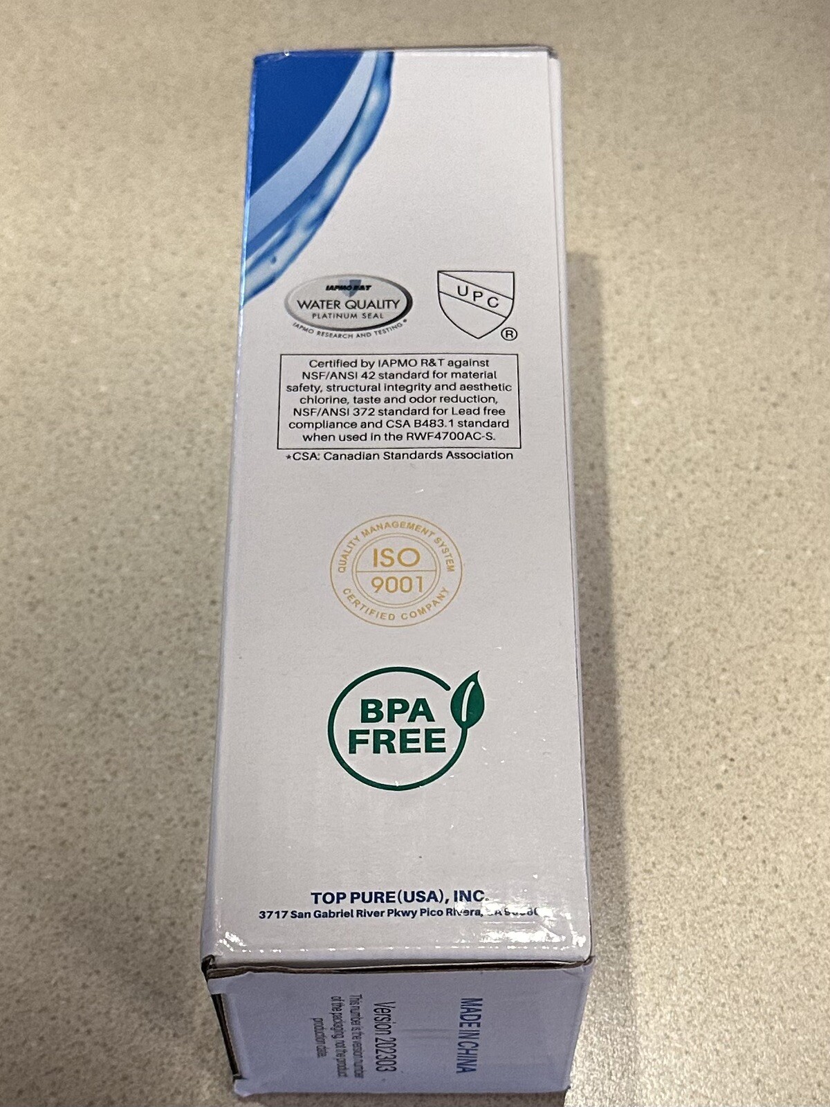 Refrigerator Water Filter, ICEPURE RWF4700AC, New, Replacement, Canister