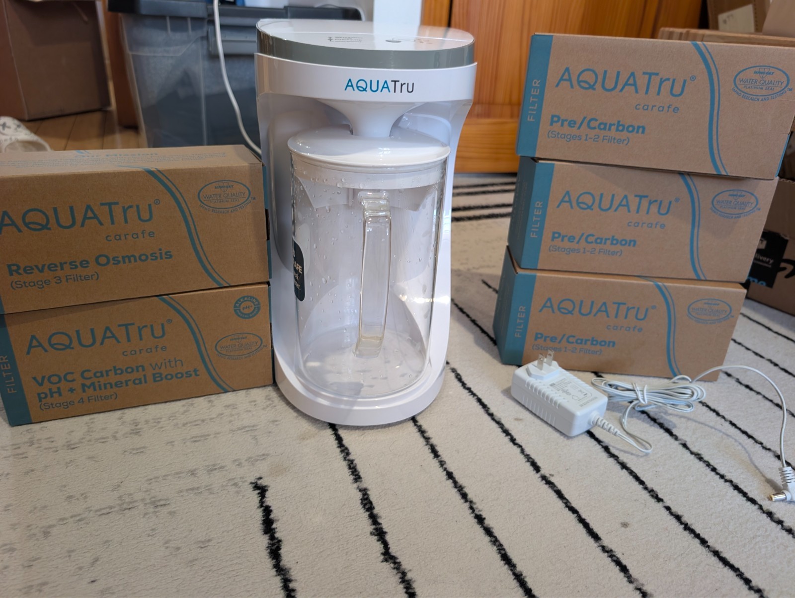 AquaTru Carafe: Reverse Osmosis Water Purifier w/ 5 EXTRA FILTERS (2 YRS)
