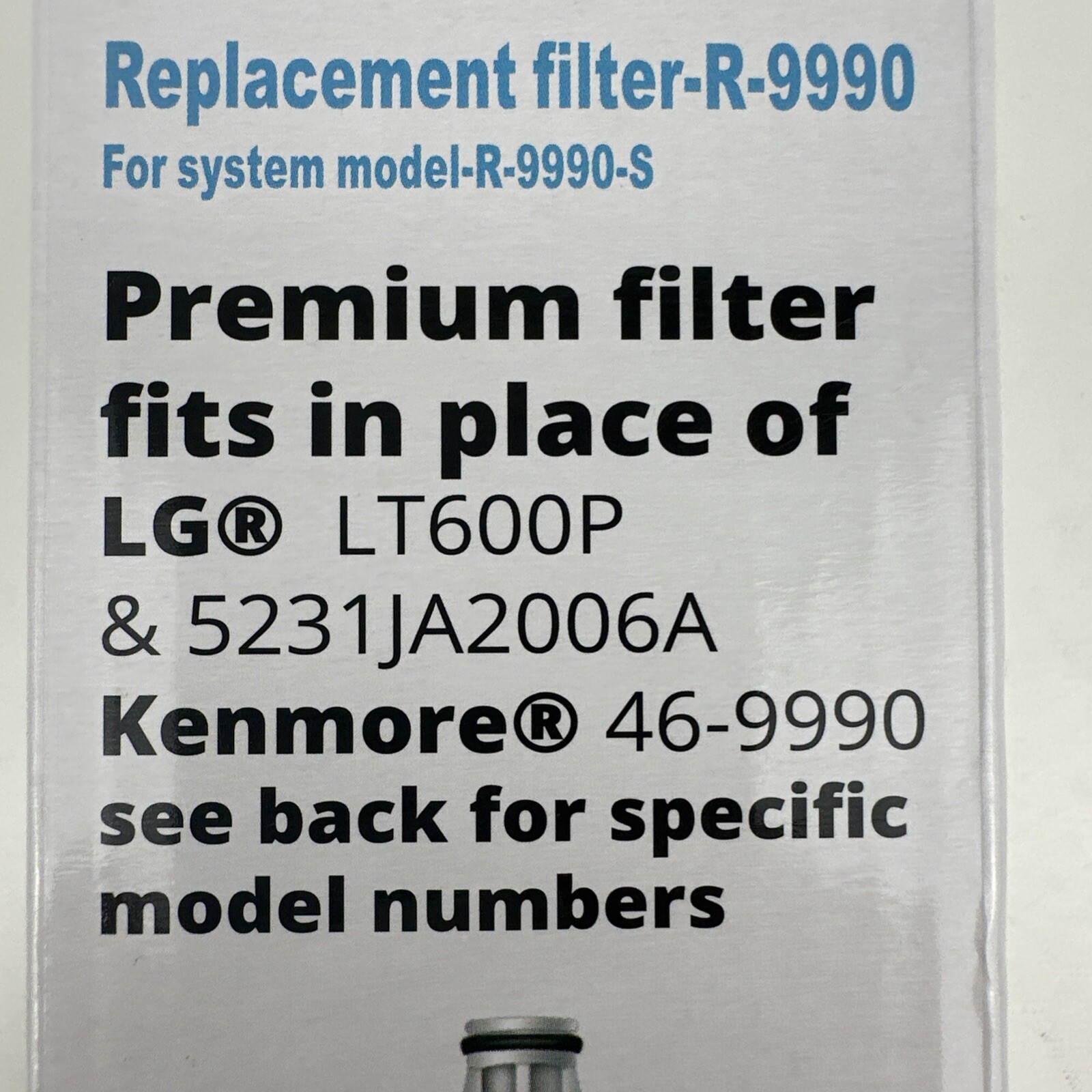 Refresh Replacement Filter R-9990 LG/Kenmore Refrigerators New In Open Box