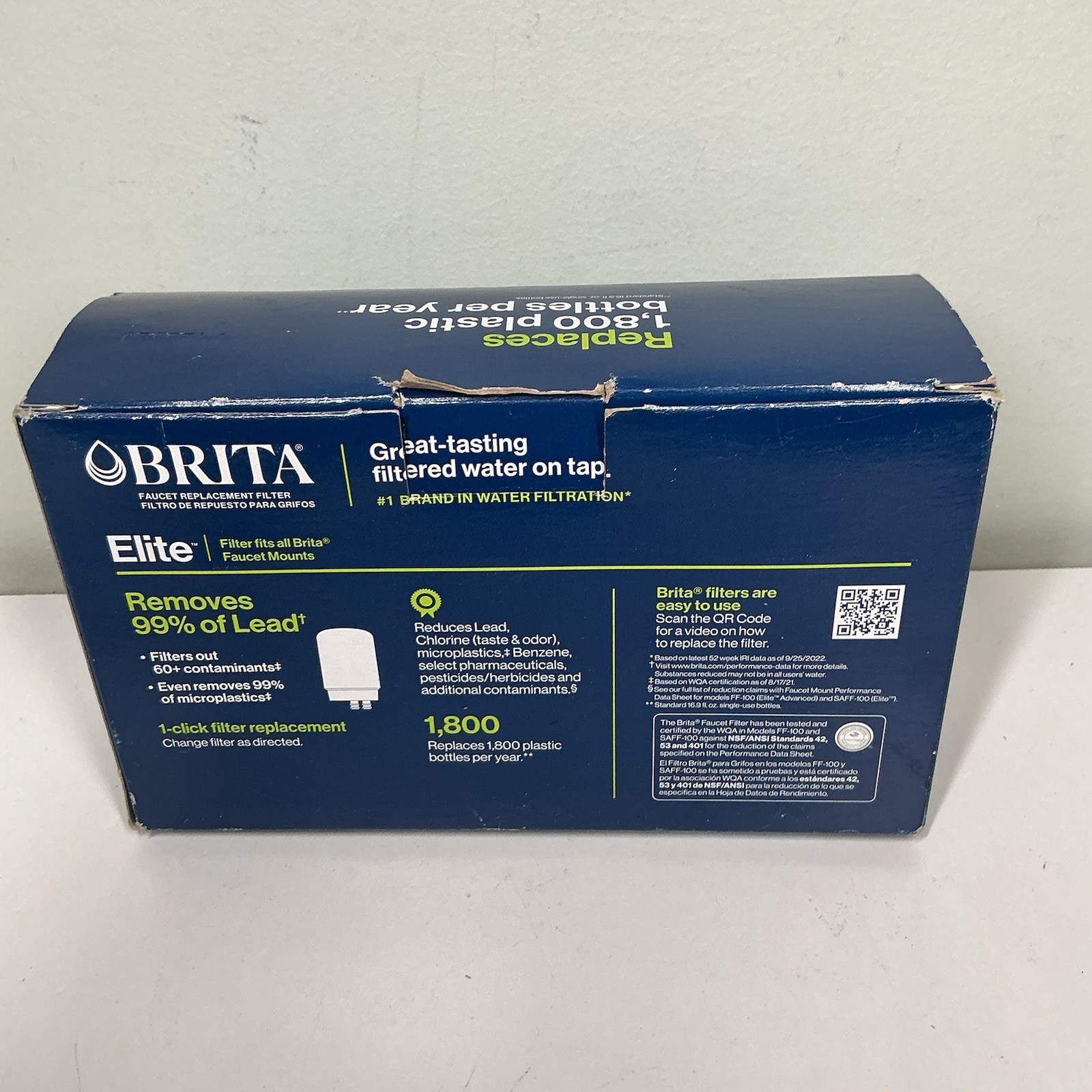 Brita Faucet Mount System Replacement Filter Reduces Lead BPA Free White 3 Count