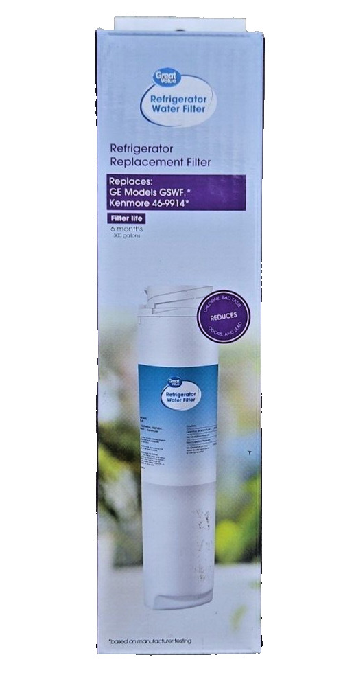 Great Value Refrigerator Replacement Water Filter for GE GSWF & Kenmore 46-9914