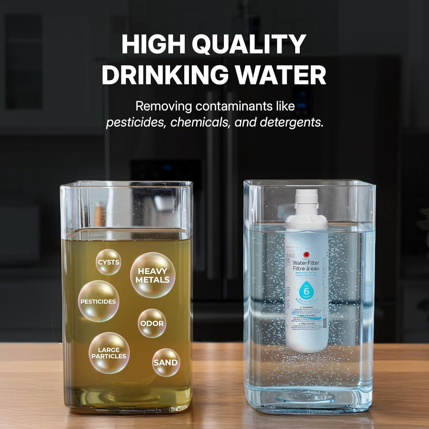 3 Pack LG LT1000P Refresh Refrigerator Ice Water Filter ADQ747935 GF-D706BSL US