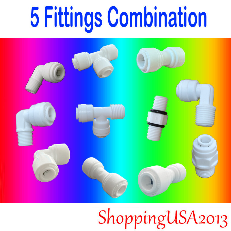5 Pcs Fitting Quick Connect Push In Thread Male Connector Water Filter System