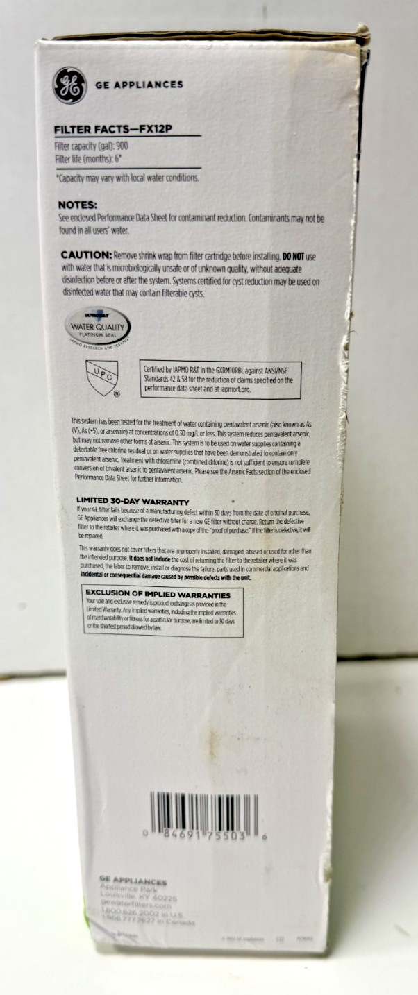 GE FX12P Under Sink Water Filter | Replacement for Reverse Osmosis System | NSF