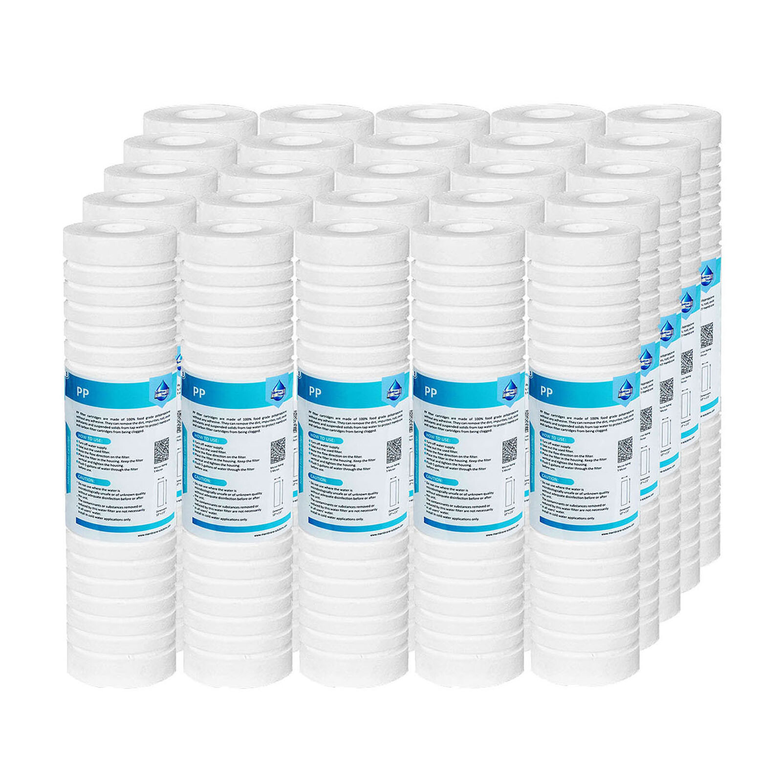 25Pack 5 Micron 10″ x 2.5″ Grooved Sediment Water Filter Replacement Whole House