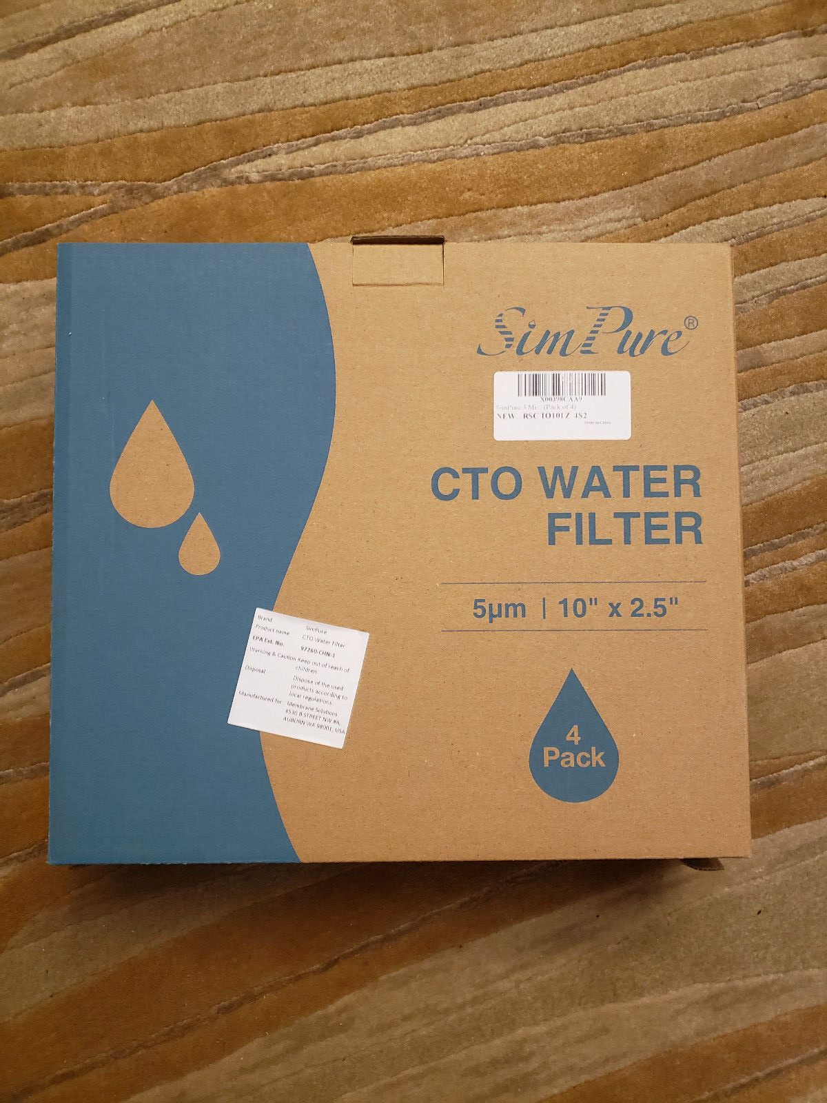 CTO Activated Carbon Block 5 micron 10 x 2.5″ Model CTO-F10-5 (quantity 4)