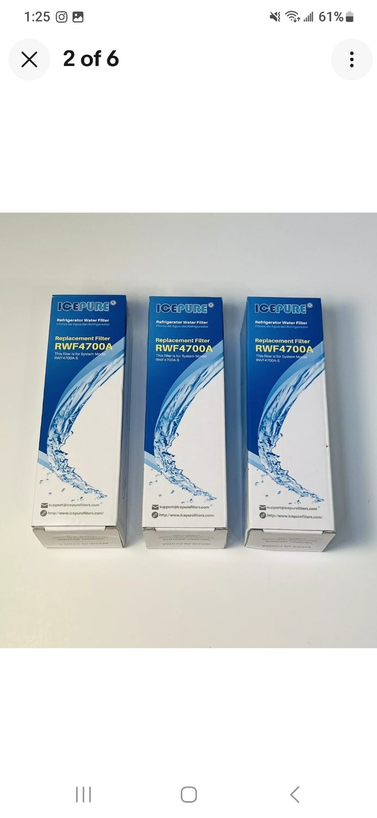 ICEPURE RWF4700A Refrigerator Replacement Water Filter 2 New 1 open box 3-pack