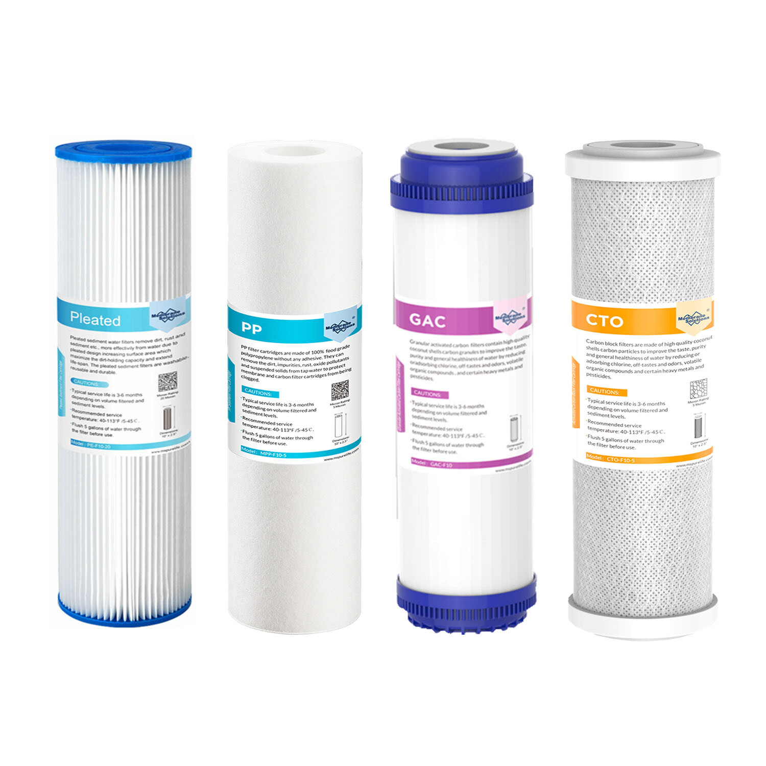 10″ x 2.5″ PP Sediment CTO Carbon Blcok GAC Water Filter for Whole House Housing