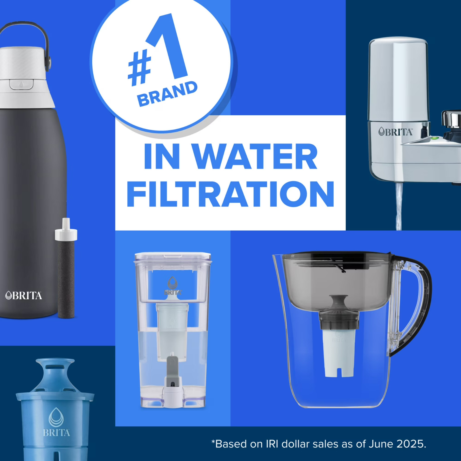 Brita Tahoe 10 Cup Large Water Filter Pitcher White BPA Free Standard Filter