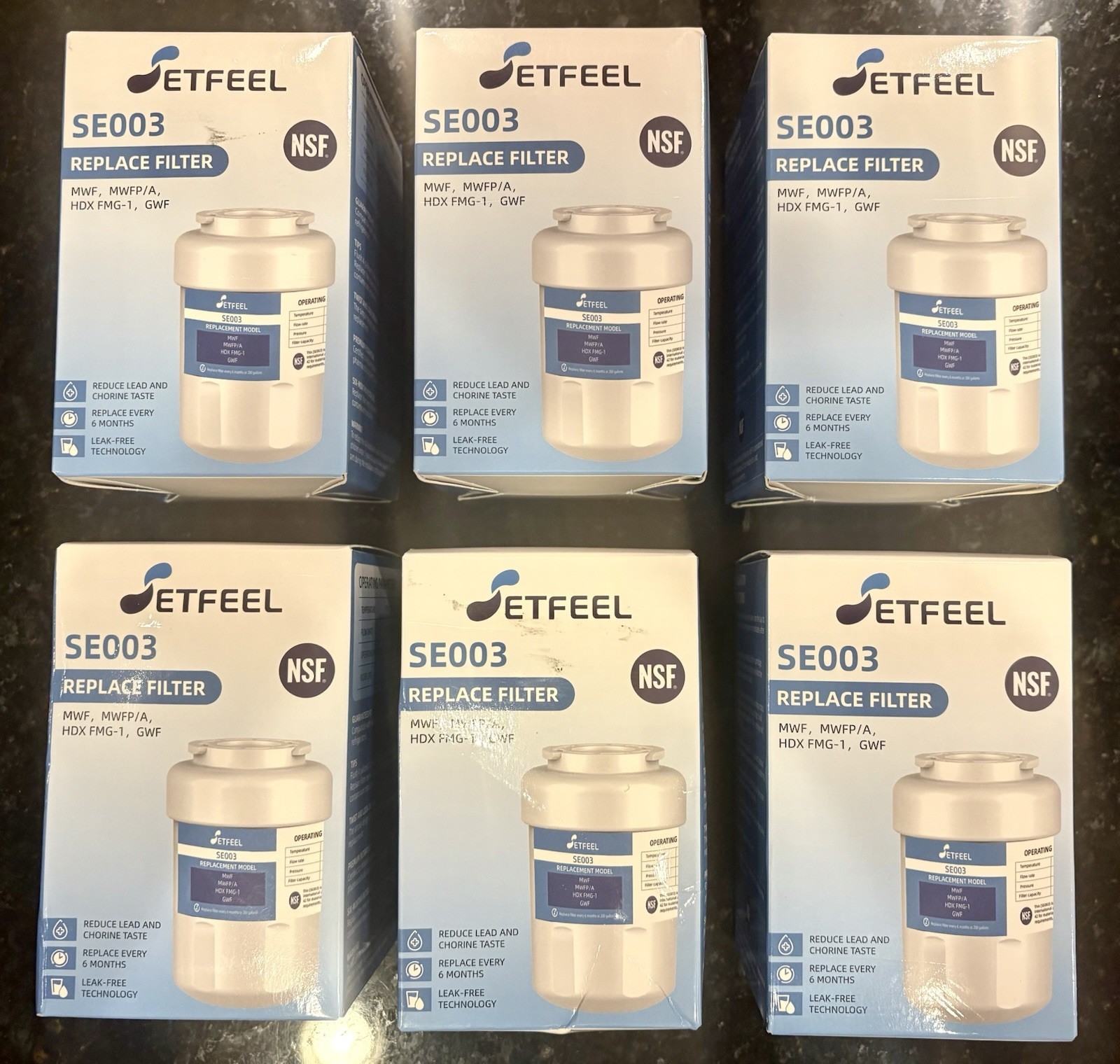 6 Pack SETFEEL SE003 Replacement Filter MWF, MWFP/A, HDX FMG-1, GWF