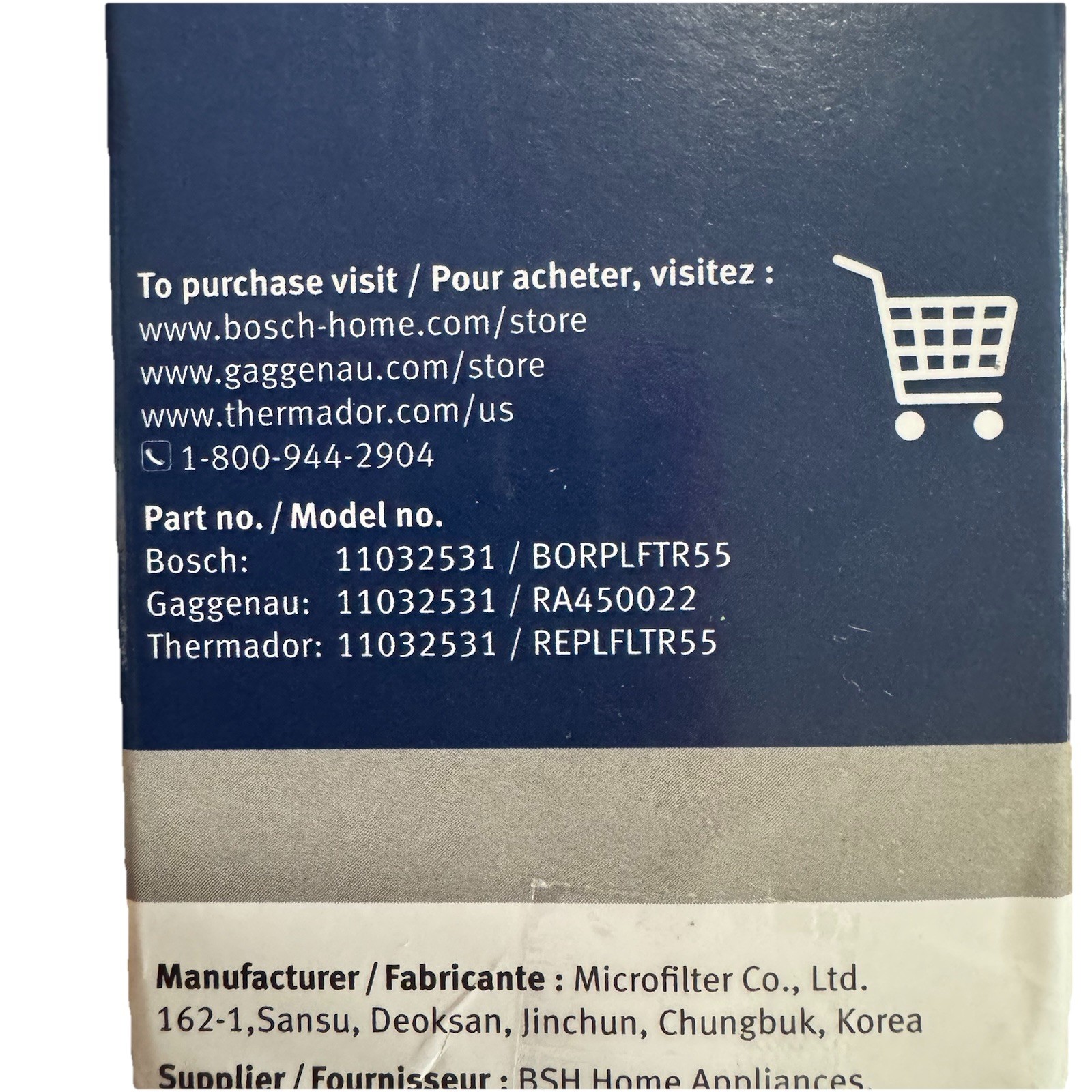 ULTRA CLARITY PRO WATER FILTER For Bosch Borplftr55 New Sealed E43