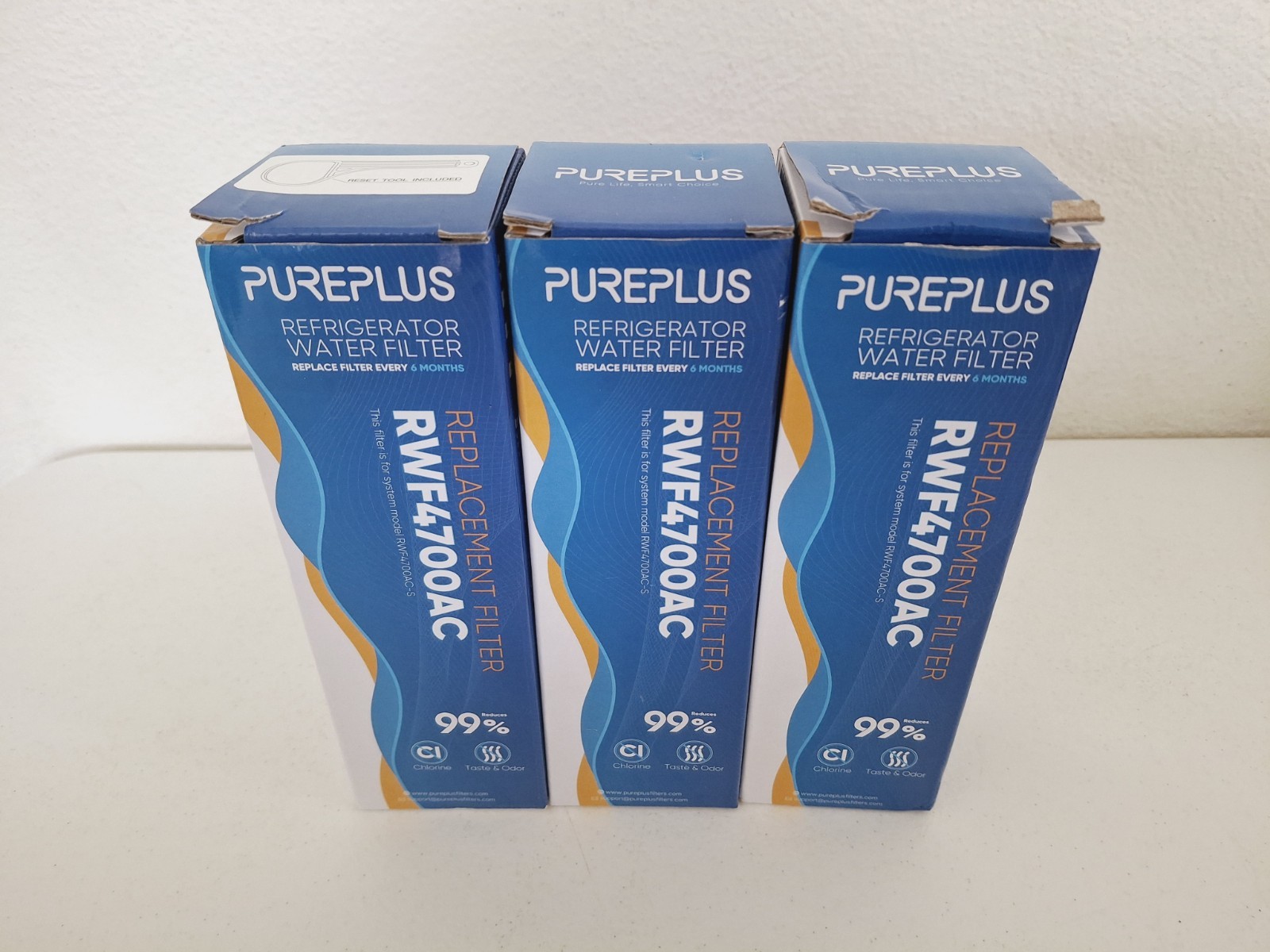 PurePlus Replacement Refrigerator Water Filters RWF4700AC 3-Pack New Free S&H