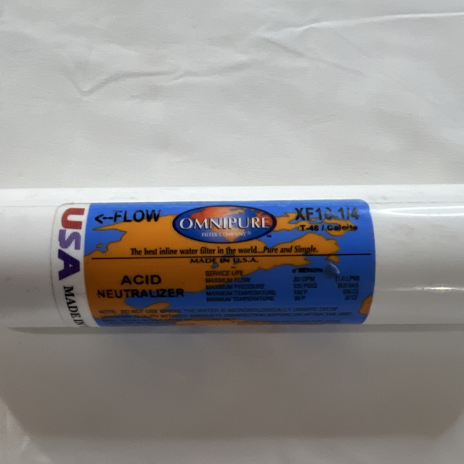 Omnipure XF10 All Calcite Acid Neutralizer 10’’ Inline Water Filter 3/8 T-48