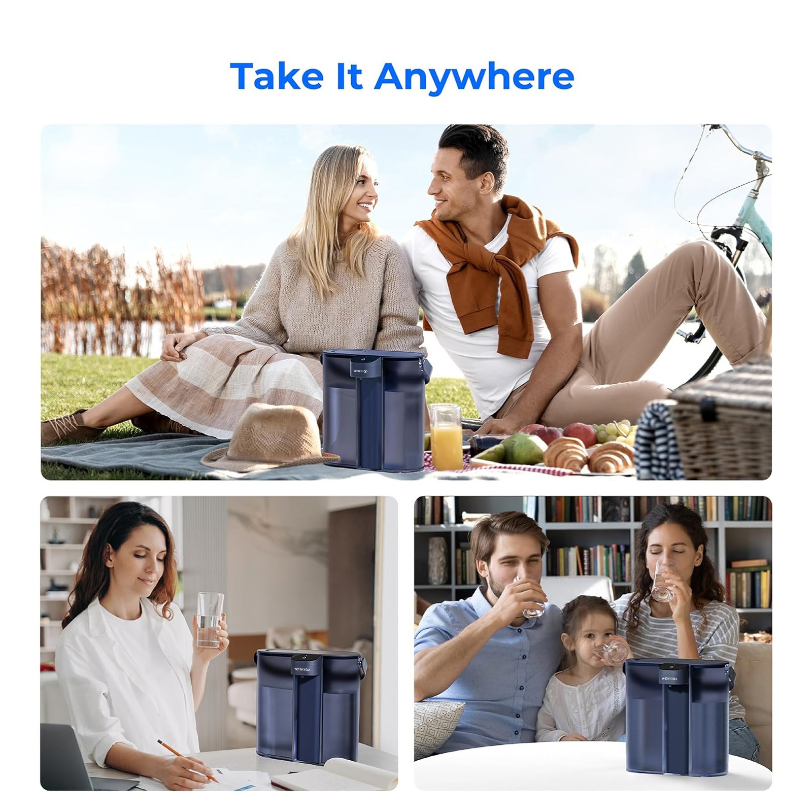 Waterdrop Compact Electric Water Filter Pitcher,200GallonWater Filter for Fridge