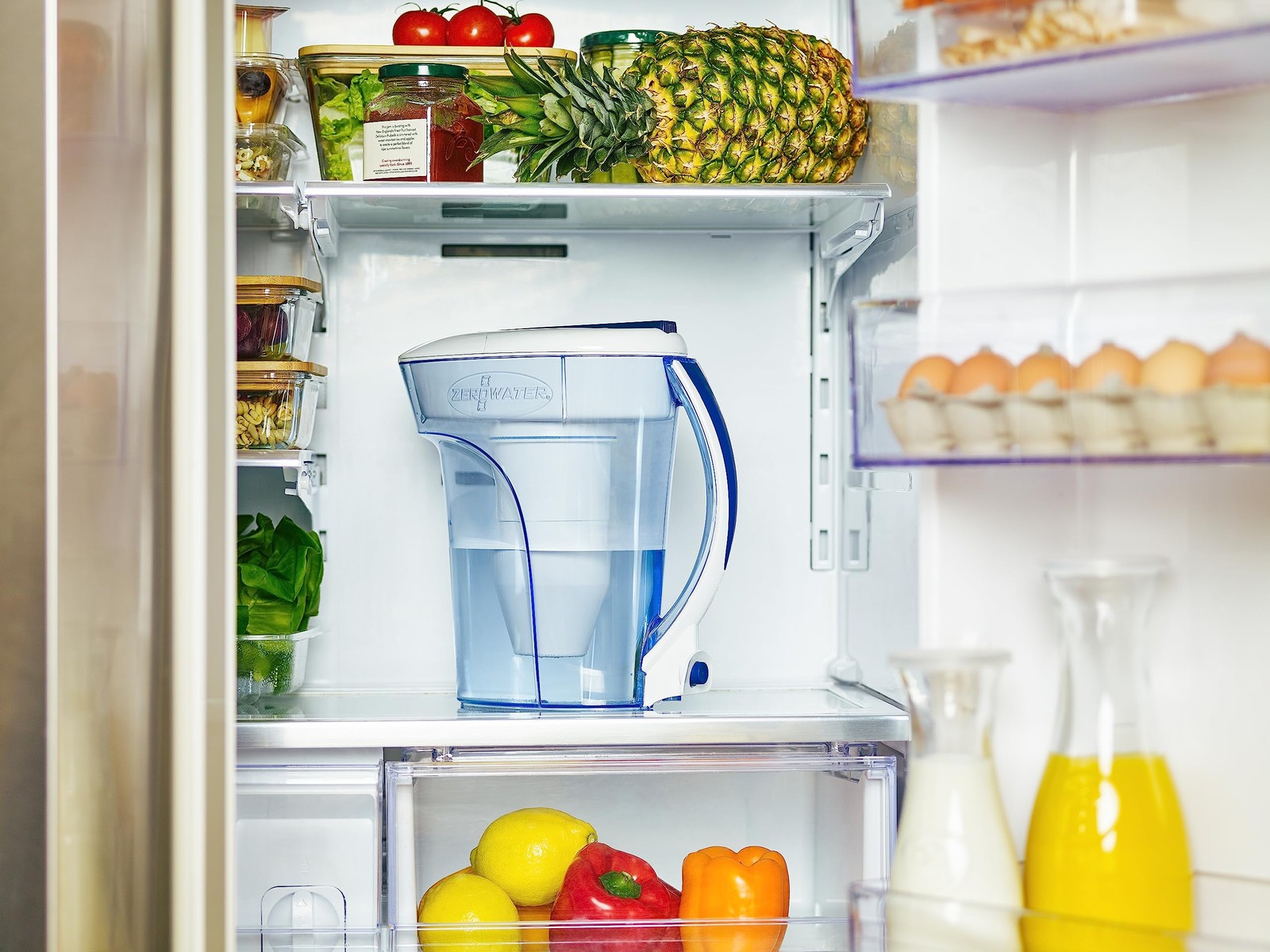 ZeroWater 10-Cup Ready-Pour 5-Stage Water Filter 10-Cup, Blue and White