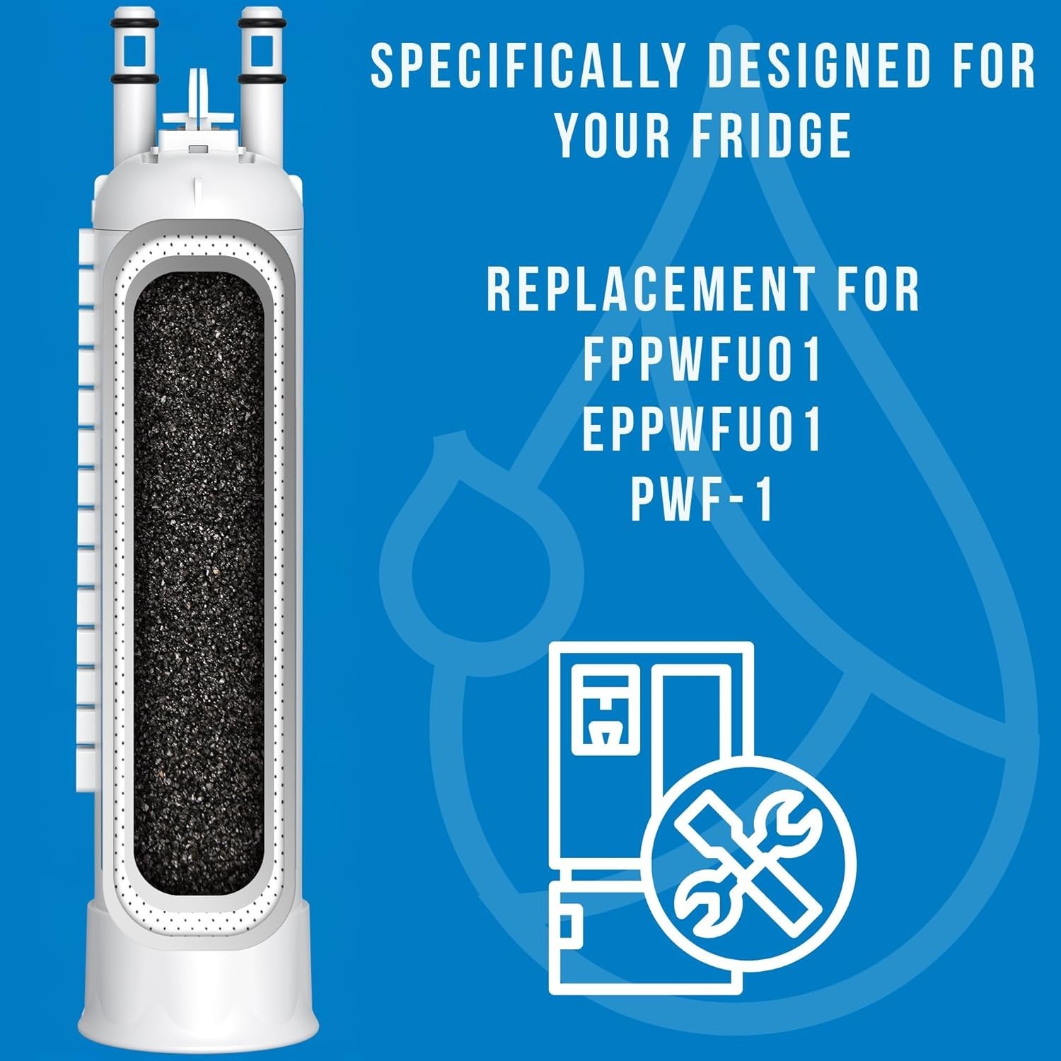 Water Filter Replacement Carbon Fiber 2 Pack for Frigidaire NSF Certified