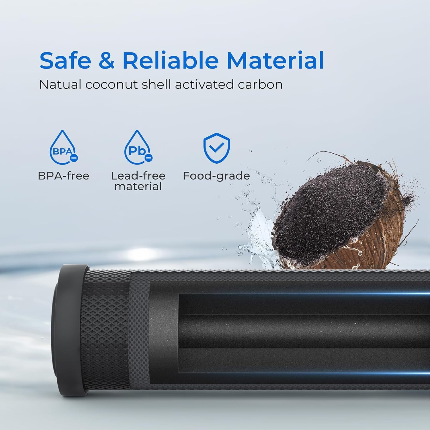 Waterdrop 2.5″ x 10″ Whole House CTO Carbon Water Filter Cartridge(4)