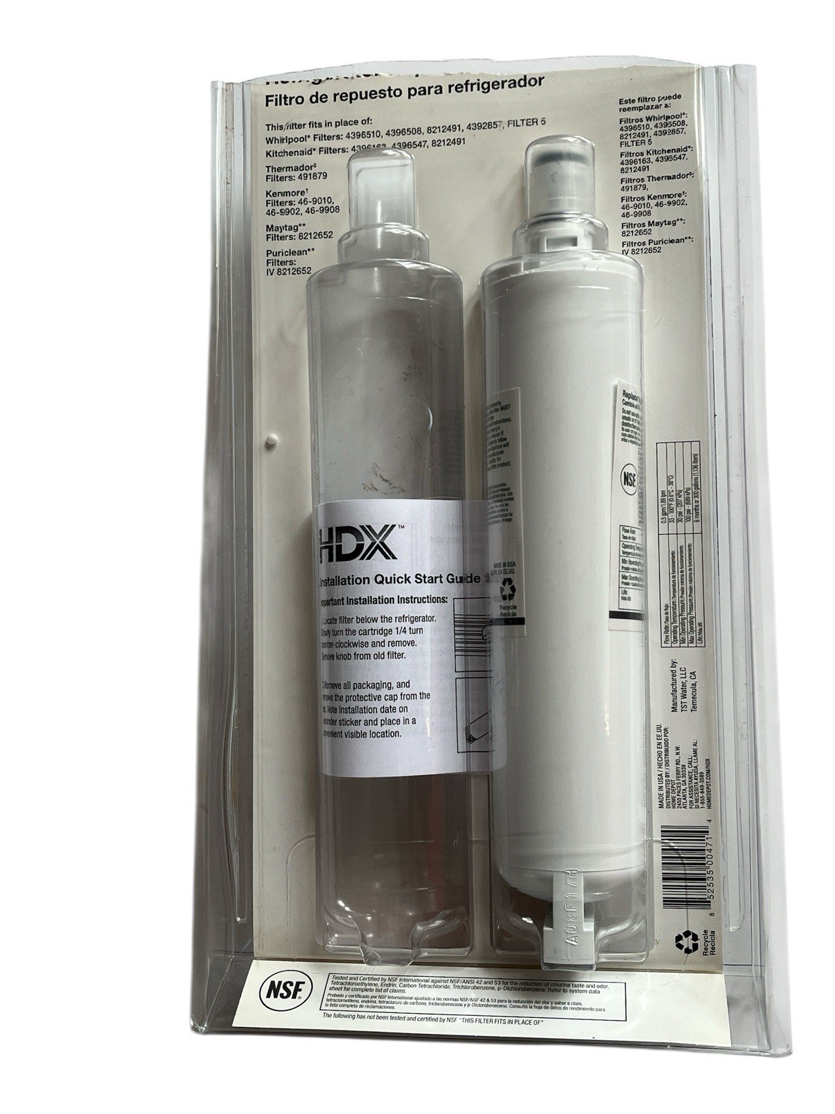 HDX-FMW-2 Replacement 1 Pack Water Filter 1 Filter For Whirlpool Model Filter 5