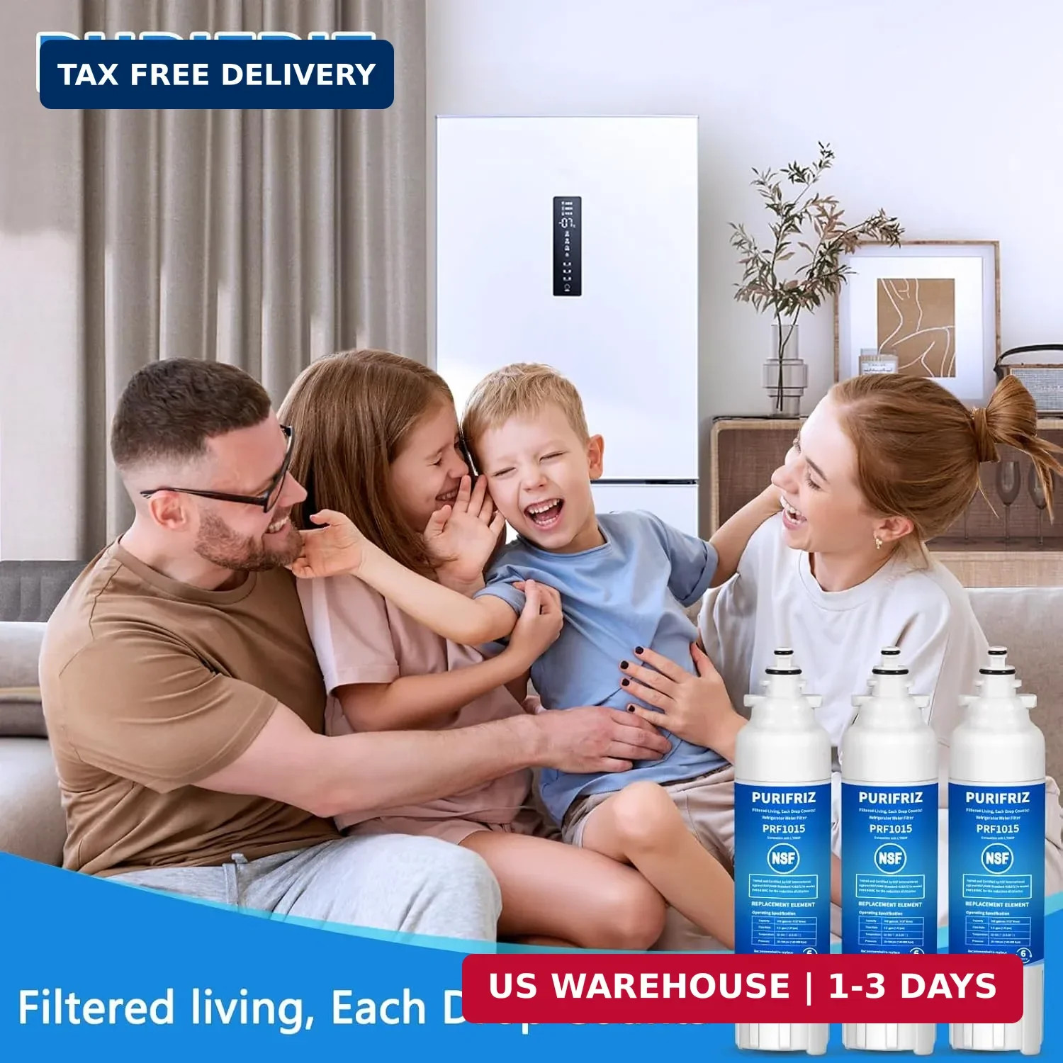 3 Pack ADQ73613401 Refrigerator Water Filter, Compatible with LG LT800P, LT800PC