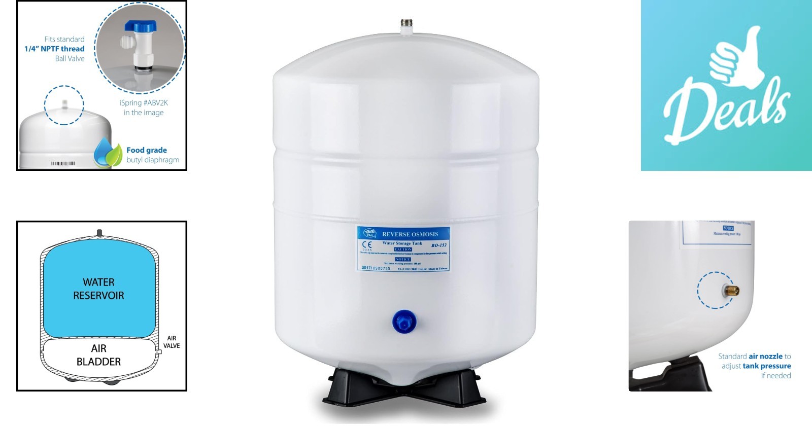 Metal 5.5 Gallon Pressurized Water Tank for Home RO Systems – Sleek Design