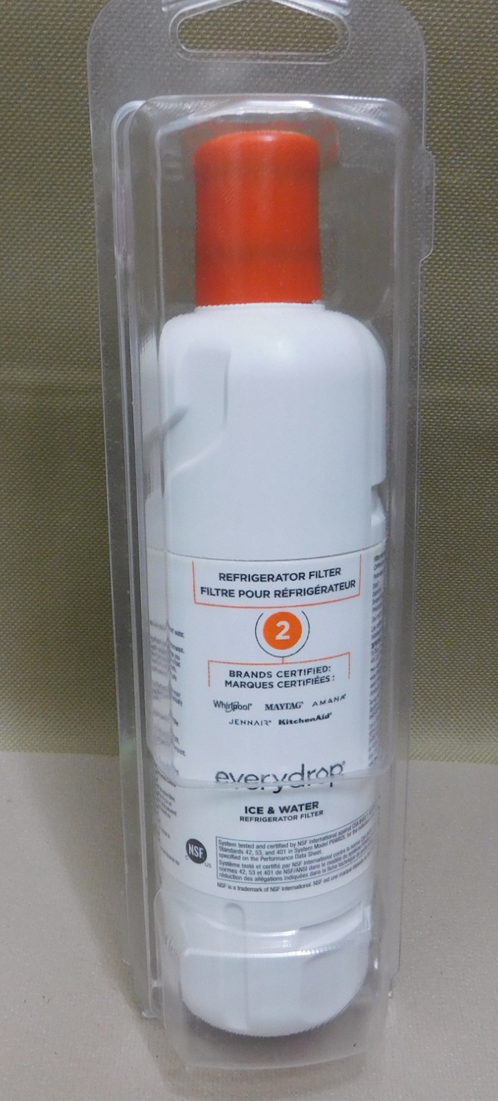 EveryDrop #2 Ice & Water Refrigerator Filter. White New.