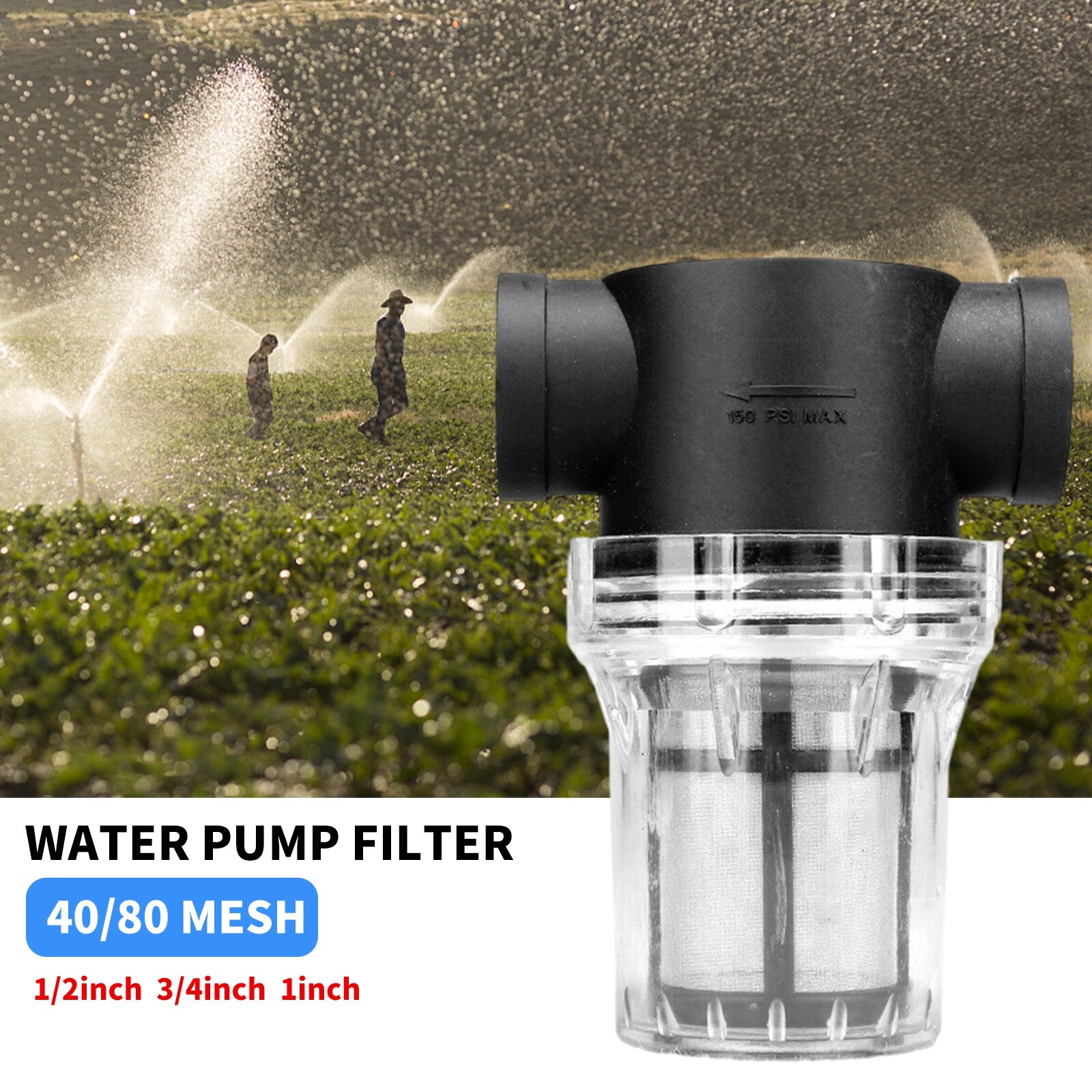 1/2″ 3/4″ 1″ Inline Mesh Strainer Water Pump Filter Screen Garden Irrigationo0
