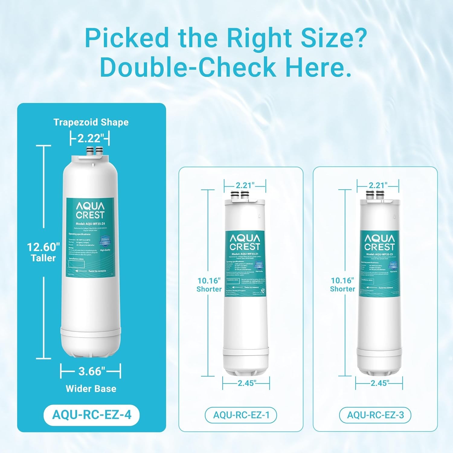 AQUA CREST Water Filter Replacement for Culligan® RC-EZ-4, DuPont® WFQTC30001(2)