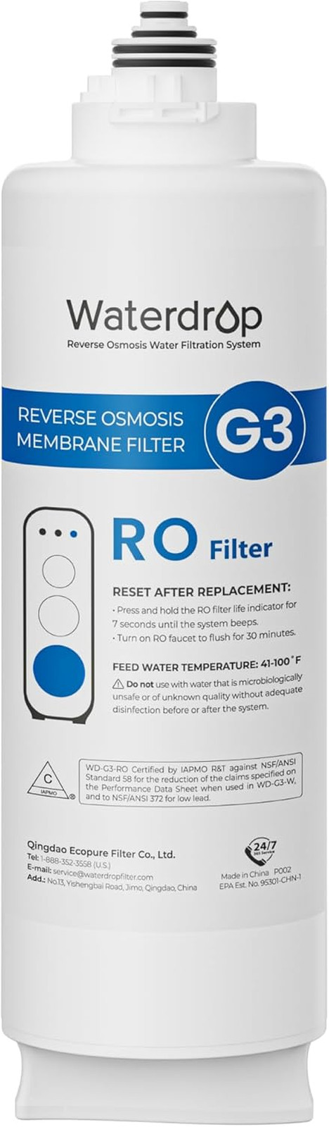 G3-N2RO Filter for G3-W 400 GPD Reverse Osmosis System