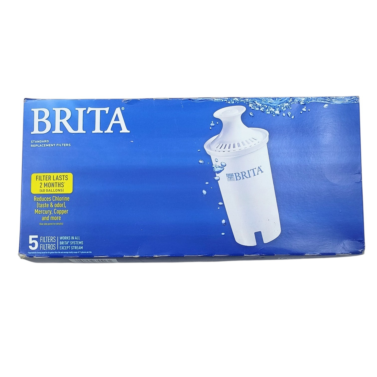 Brita Water Filter for Pitcher Lot of 5 New in Box Standard Replacement Filters