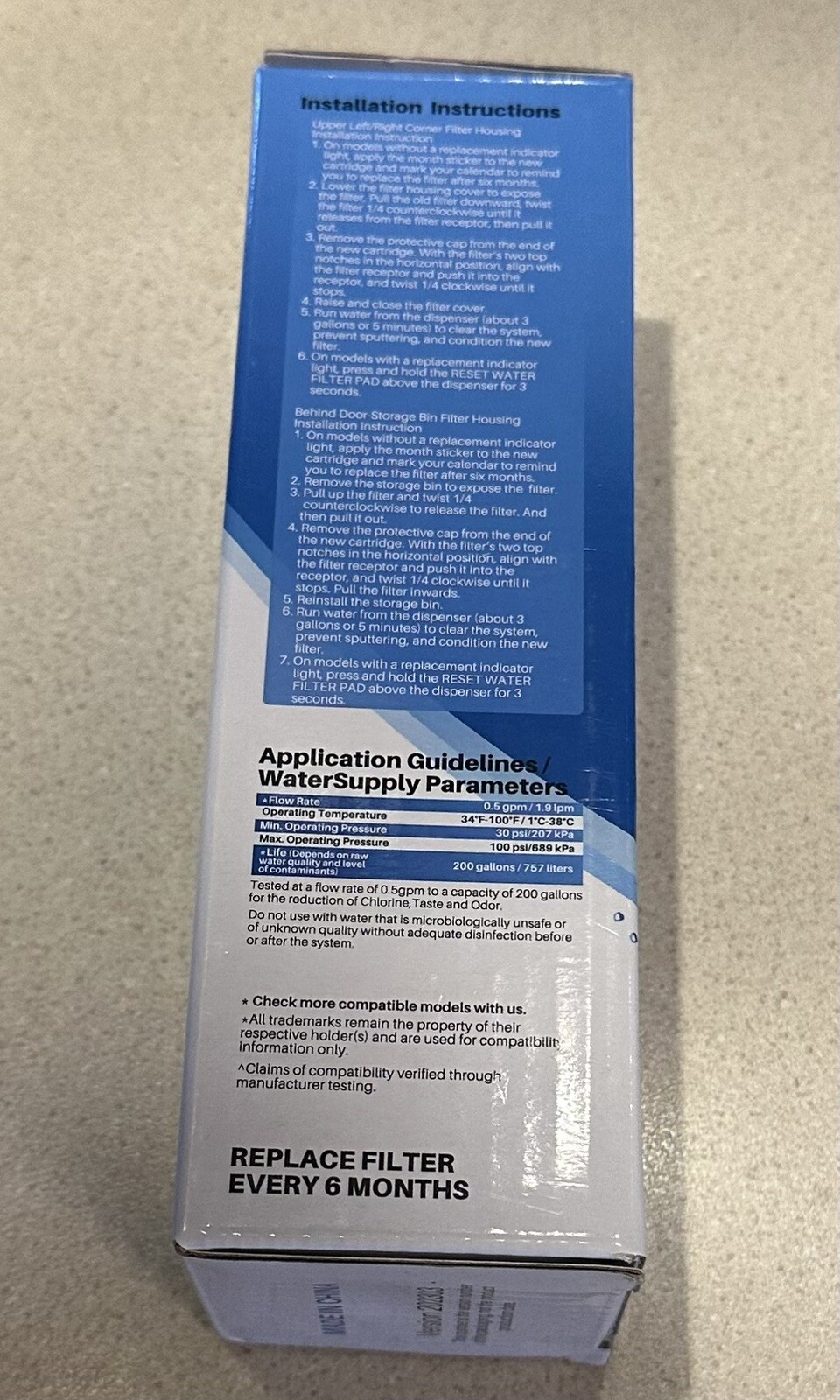 Refrigerator Water Filter, ICEPURE RWF4700AC, New, Replacement, Canister