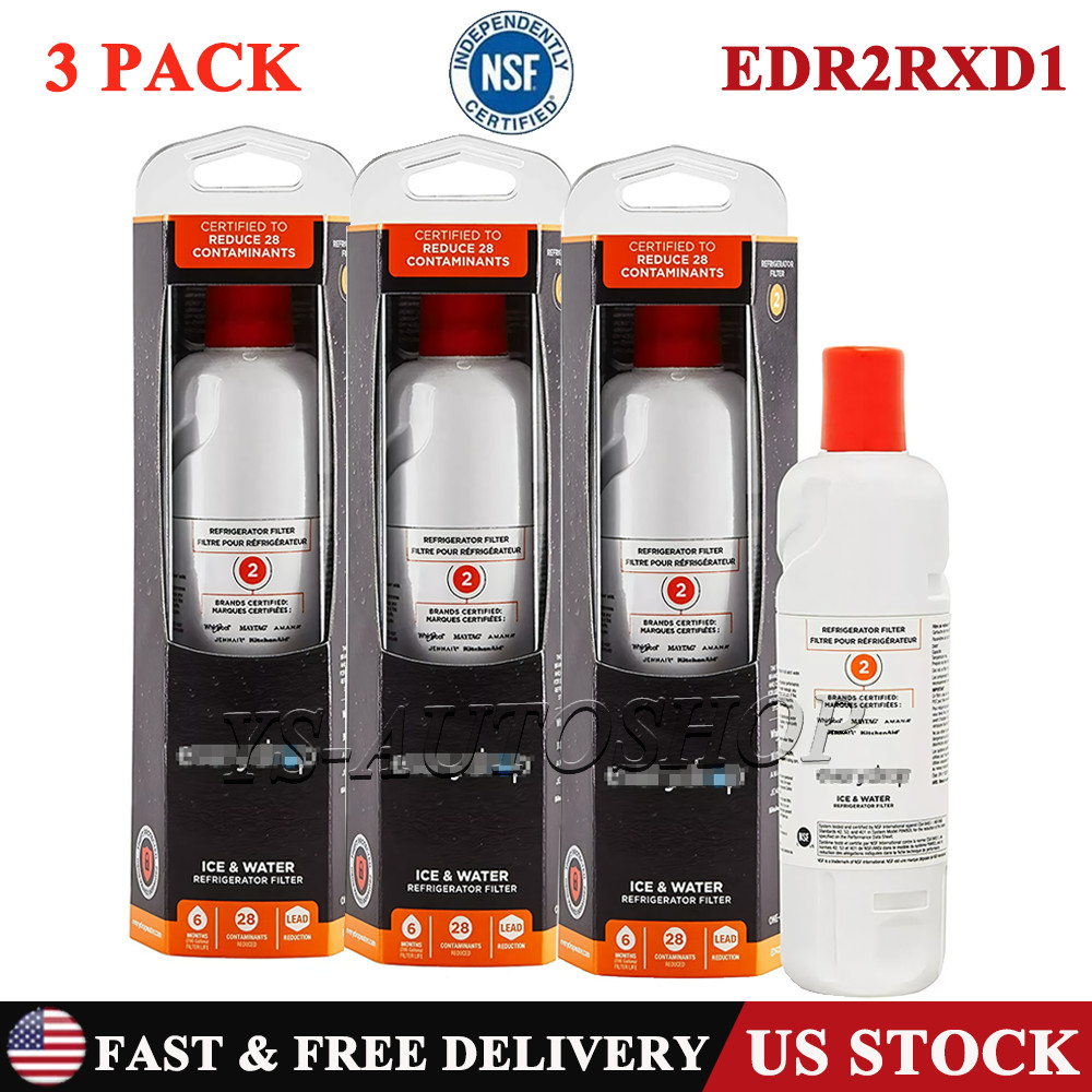 3 PACK ΕDR2RXD1 Refrigerator Water Filter 2 Replacement New FREE SHIP