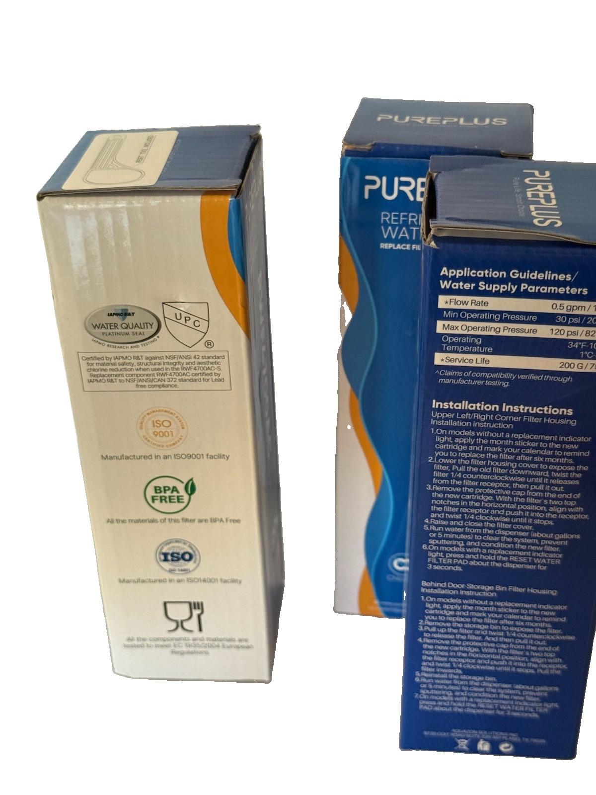PurePlus RWF4700AC Refrigerator Water Filter Replacement 3-Pack Brand New