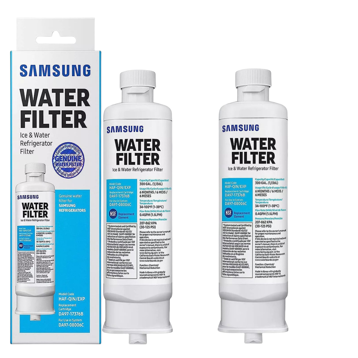US NEW 2-8PK ? Genuine Samsung DA97-17376B HAF-QIN/EXP REFRIGERATOR Water Filter