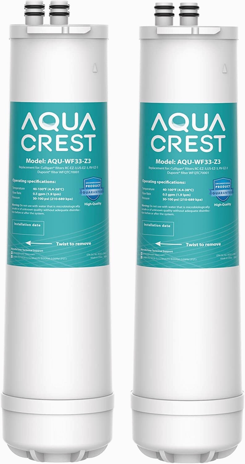 AQUA CREST Under Sink Water Filter,Replacement Culligan,RC3 EZ-Change Premium