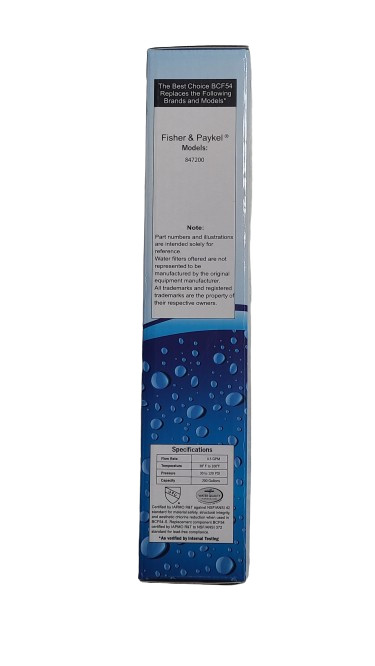 Best Choice BCF54 Fisher & Paykel 847200 Compatable Water Filter 1PK