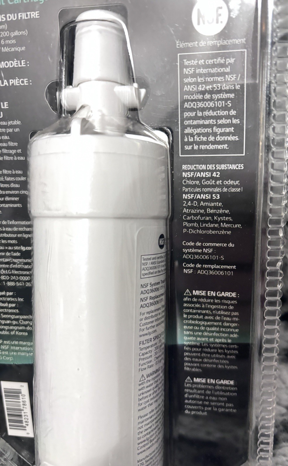 LG LT700P Water Filter Replacement-Filters 200 Gal/Up To 6 Months ADQ36006104