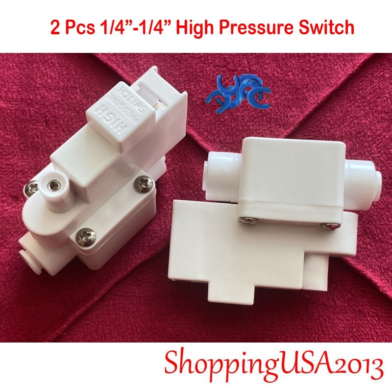2 Pcs 1/4″ High Pressure Switch For Pump RO Water Fitlers Reverse Osmosis Parts